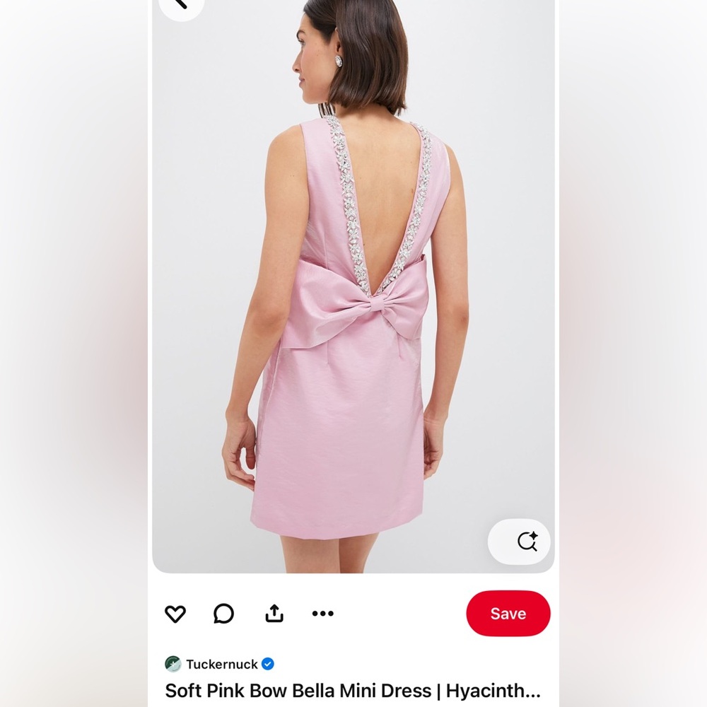 TUCKERNUCK Hyacinth House Soft Pink Bow Bella Mini Dress S NWT - sold out!